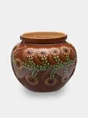 Poterie D’évires Poterie D'évires Flowers Hand-painted Ceramic Vase (5in/13cm) In Red