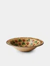 Poterie D’évires Poterie D'évires Strawberries Hand-painted Ceramic Serving Bowl In Multi