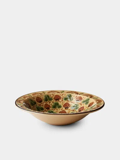 Poterie D’évires Poterie D'évires Strawberries Hand-painted Ceramic Serving Bowl In Multi
