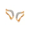 Potoska Women's Curved Mini Pave Hoop Earrings In Gold In Gold