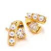 Potoska Women's Ever Stud Pearl Earrings In Gold In Gold