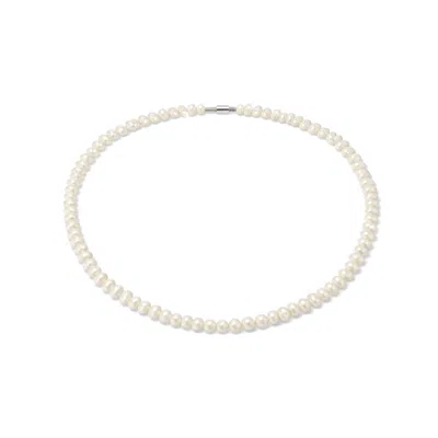 Potoska Women's Internal Pearl Choker Necklace In Silver In Neutral