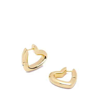 Potoska Women's Loff Mini Heart Hoop Earrings In Gold