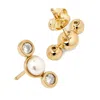 Potoska Women's Malvo Mini Pearl Stud Earring In Gold In Gold