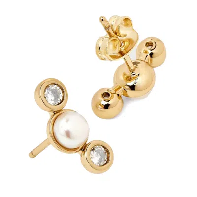 Potoska Women's Malvo Mini Pearl Stud Earring In Gold