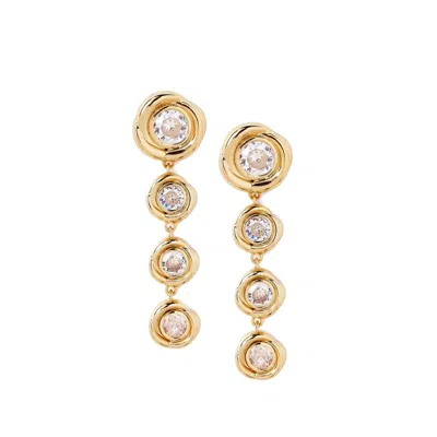 Potoska Women's Marlo Flower Crystal Earrings In Gold