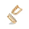 Potoska Women's Marlo Midi Hoop Crystal Earrings In Gold In Gold