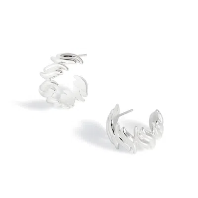 Potoska Women's Maxi Claw Hoop Earrings In Silver