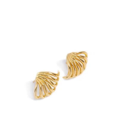 Potoska Women's Maxi Claw Stud Earring In Gold