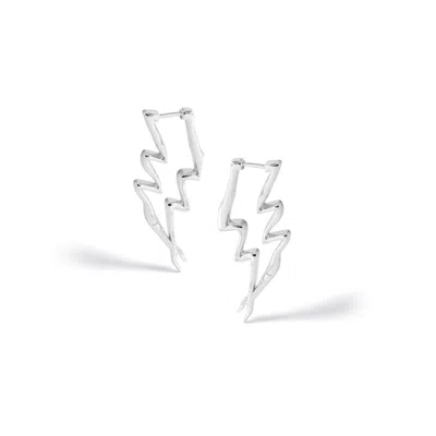 Potoska Women's Maxi Lightning Earrings In Silver