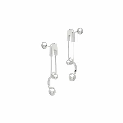 Potoska Women's Mini Pin Stud Earring In Silver In Metallic
