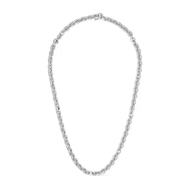 Potoska Women's Rollo Chain Medium Necklace In Silver In Green