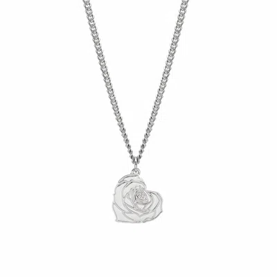 Potoska Women's Rose Heart Silver Necklace In Silver In Gray