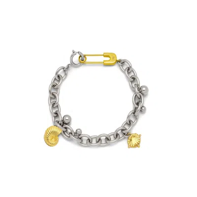 Potoska Women's Stella Curb Chain Bracelet In Silver And Two Tone