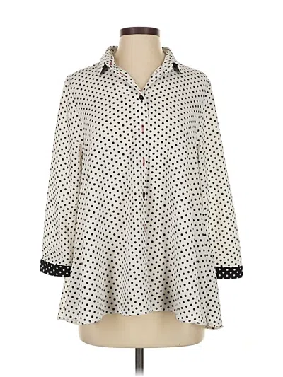 Pre-owned Potter's Pot 3/4 Sleeve Blouse In White