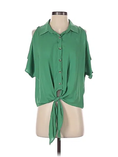 Pre-owned Potter's Pot Short Sleeve Blouse In Green