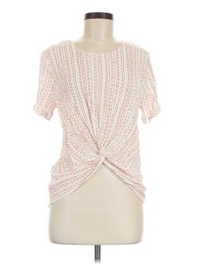 Pre-owned Potter's Pot Short Sleeve Blouse In Ivory
