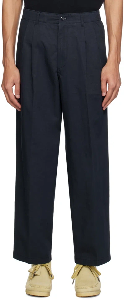 Pottery Navy Two Pleated Trousers In Ny Navy