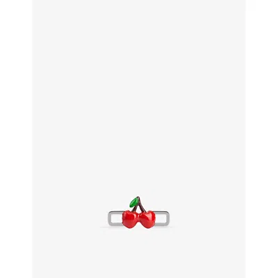Poubel Mens Cherry Enamelled Sterling Silver Charm