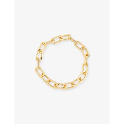 Poubel Mens Engraved-link 14ct Yellow Gold Vermeil Bracelet