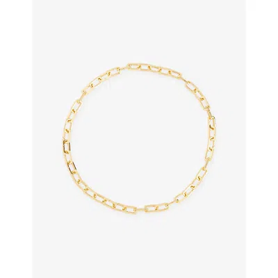 Poubel Mens  Extended Engraved-link 14ct Yellow Gold Vermeil Bracelet