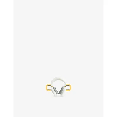 Poubel Mens Headphones Enamelled 14ct Gold Vermeil-plated Sterling Silver Charm