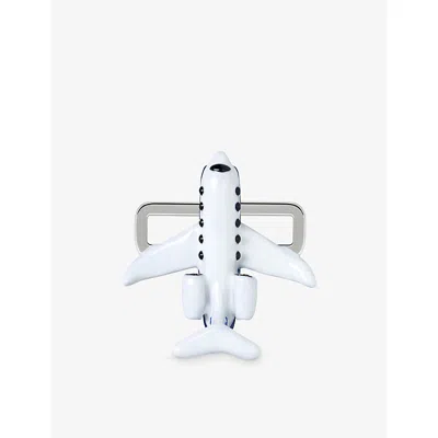 Poubel Mens Aeroplane Sterling-silver And Enamel Charm