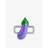 Poubel Mens Aubergine Sterling-silver And Enamel Charm In Silver