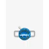 Poubel Mens Caviar Sterling-silver And Enamel Charm In Silver