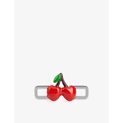 Poubel Mens Cherry Sterling-silver And Enamel Charm