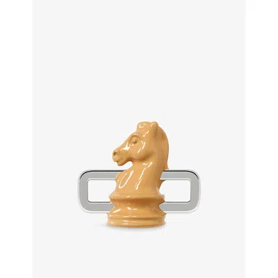 Poubel Mens Chess Knight Sterling-silver And Enamel Charm