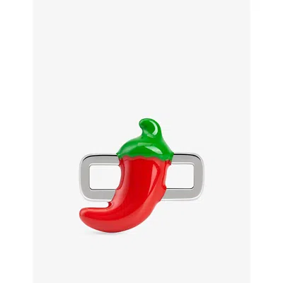 Poubel Mens Chilli Pepper Sterling-silver And Enamel Charm