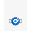 Poubel Mens Evil Eye Sterling-silver And Enamel Charm In Silver