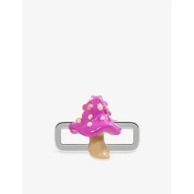 Poubel Mens Mushroom Sterling-silver And Enamel Charm