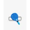 Poubel Mens Padel Sterling-silver And Enamel Charm In Silver