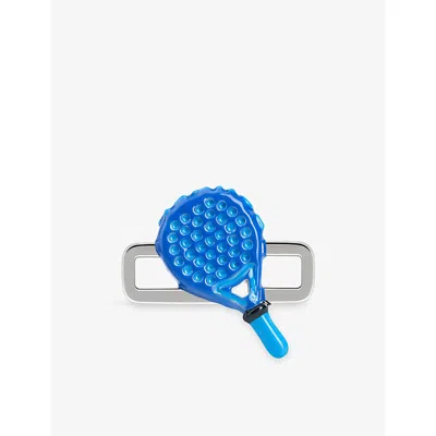 Poubel Mens Padel Sterling-silver And Enamel Charm