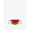 Poubel Mens Watermelon Sterling-silver And Enamel Charm In Silver