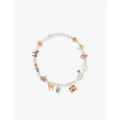 Poubel Mens  Châtaignes Set Rhodium-plated Sterling-silver Bracelet In Multi