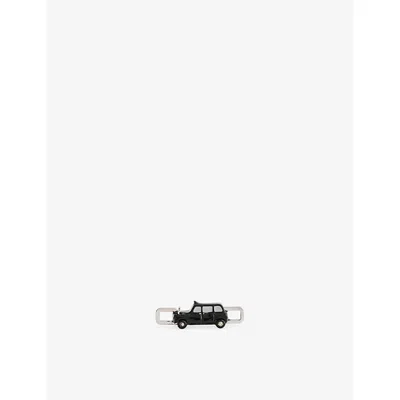 Poubel Mens Silver Black Black Cab Sterling-silver Enamelled Charm