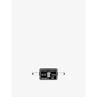 Poubel Mens Whoop Credit Card Sterling-silver Enamelled Charm Black