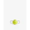 Poubel Mens  Tennis Ball Sterling-silver Enamelled Charm In Yellow