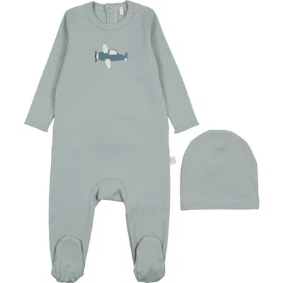 Pouf Babies'  Airplane Footie In Blue