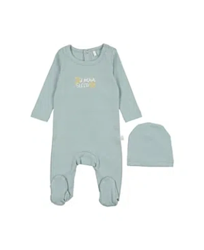 Pouf Baby Girls' I'd Rather Sleep Footie - Baby In Blue