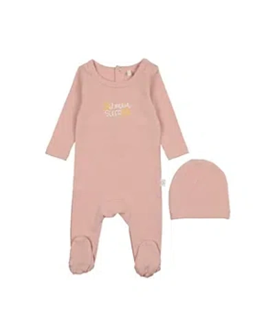 Pouf Baby Girls' I'd Rather Sleep Footie - Baby In Pink