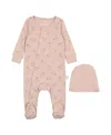 Pouf Baby Unisex Star Print Footie - Baby In Dusty Pink