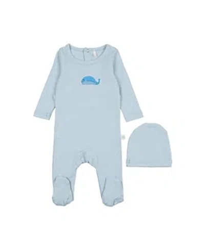 Pouf Baby Unisex Whale Graphic Footie - Baby In Blue