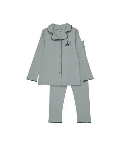 Pouf Boys' French Grandpa Pj - Little Kid, Big Kid In Blue