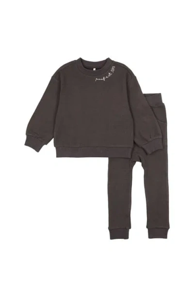 Pouf Babies' Boys  Embroidered Set In Gray