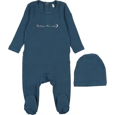 Pouf Babies'  Boys Shoot For The Moon Footie In Blue