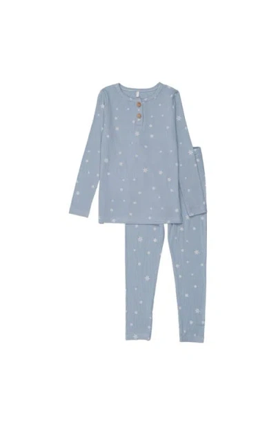 Pouf Babies'  Boys Snowflake Pj In Blue